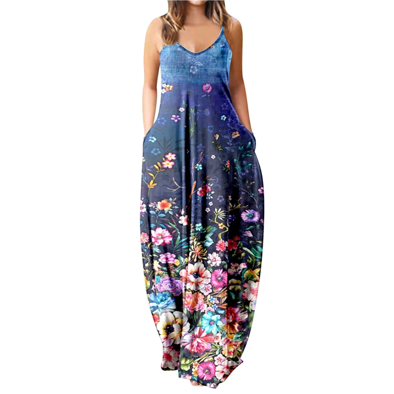 Women Printed V Neck Maxi Dresses Summer Spaghetti Strap Dress Sundress Beach Long Dress With Ruched Casual Dresses for Women
Women Printed V Neck Maxi Dresses Summer Spaghetti Strap Dress Sundress Beach Long Dress With Ruched Casual Dresses for Women