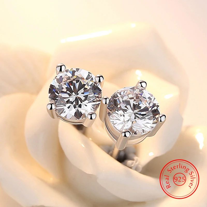 Genuine 925 Sterling Silver Fshion Jewelry Crystal Zircon Stud Earrings For Women New XY0206
Genuine 925 Sterling Silver Fshion Jewelry Crystal Zircon Stud Earrings For Women New XY0206