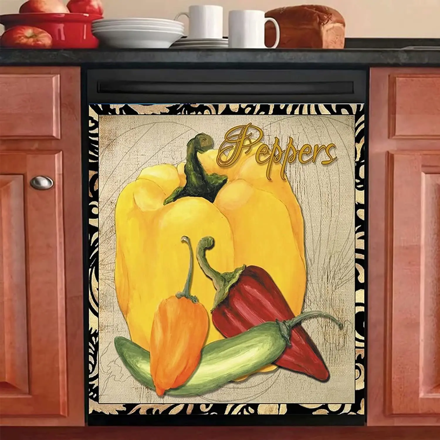 Homa Farm Fresh Sticker Colorful Peppers Decor Dishwasher Cover Magnet Decal Farmhouse Yellow Red Green Pepper Fridge Refrigerat
Homa Farm Fresh Sticker Colorful Peppers Decor Dishwasher Cover Magnet Decal Farmhouse Yellow Red Green Pepper Fridge Refrigerat