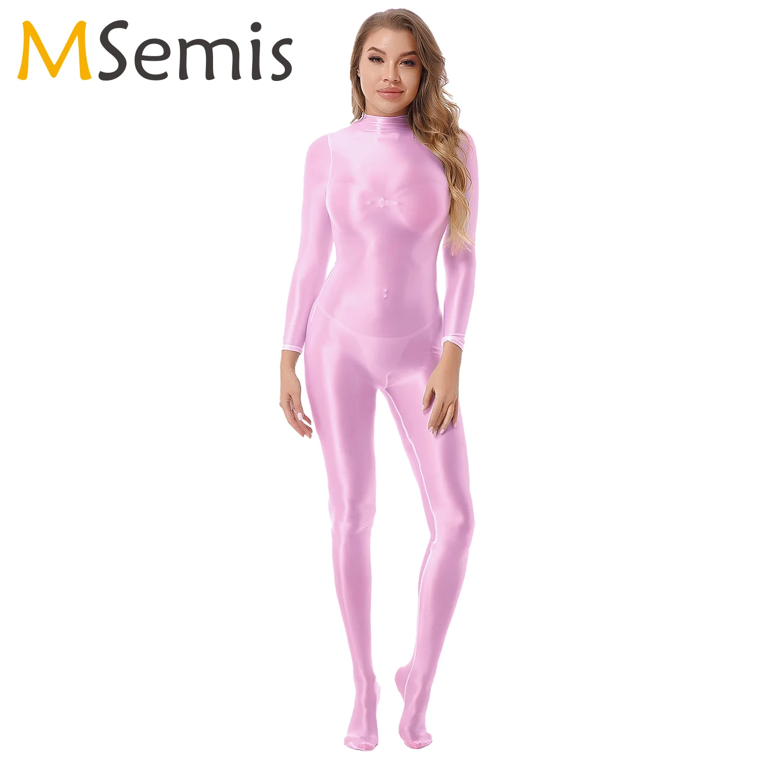 Women Long Sleeve Footed Unitard Mock Neck Back Zipper Jumpsuits Spandex for Female Pole Dance Hollween Zentai Cosplay Costumes
Women Long Sleeve Footed Unitard Mock Neck Back Zipper Jumpsuits Spandex for Female Pole Dance Hollween Zentai Cosplay Costumes