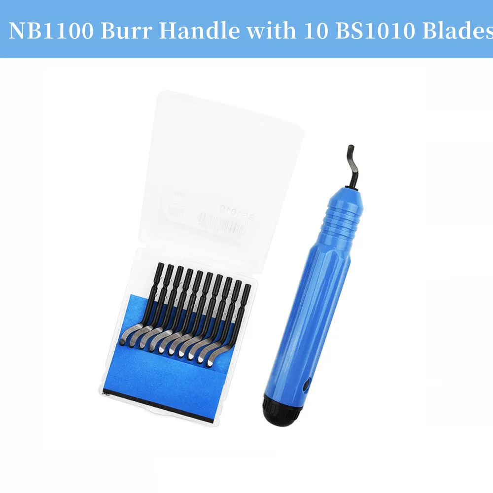 NB1100 Burr Handle With 10 BS1010 Blades Deburrer Deburring Tools Kit Manufacturing Metal Processing Burr Handle With One Blade
NB1100 Burr Handle With 10 BS1010 Blades Deburrer Deburring Tools Kit Manufacturing Metal Processing Burr Handle With One Blade