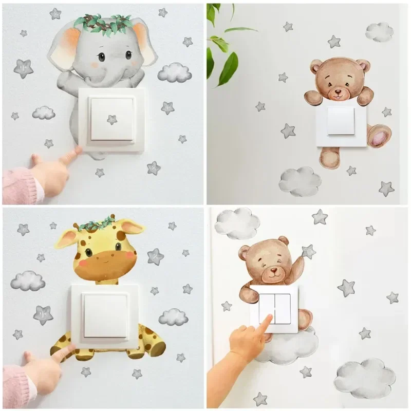 Cute Giraffe Bear Elephant Star Switch Sticker Kid Baby Bedroom Decoration Self-adhesive Home Decor Wallpaper Child Wall Decals
Cute Giraffe Bear Elephant Star Switch Sticker Kid Baby Bedroom Decoration Self-adhesive Home Decor Wallpaper Child Wall Decals