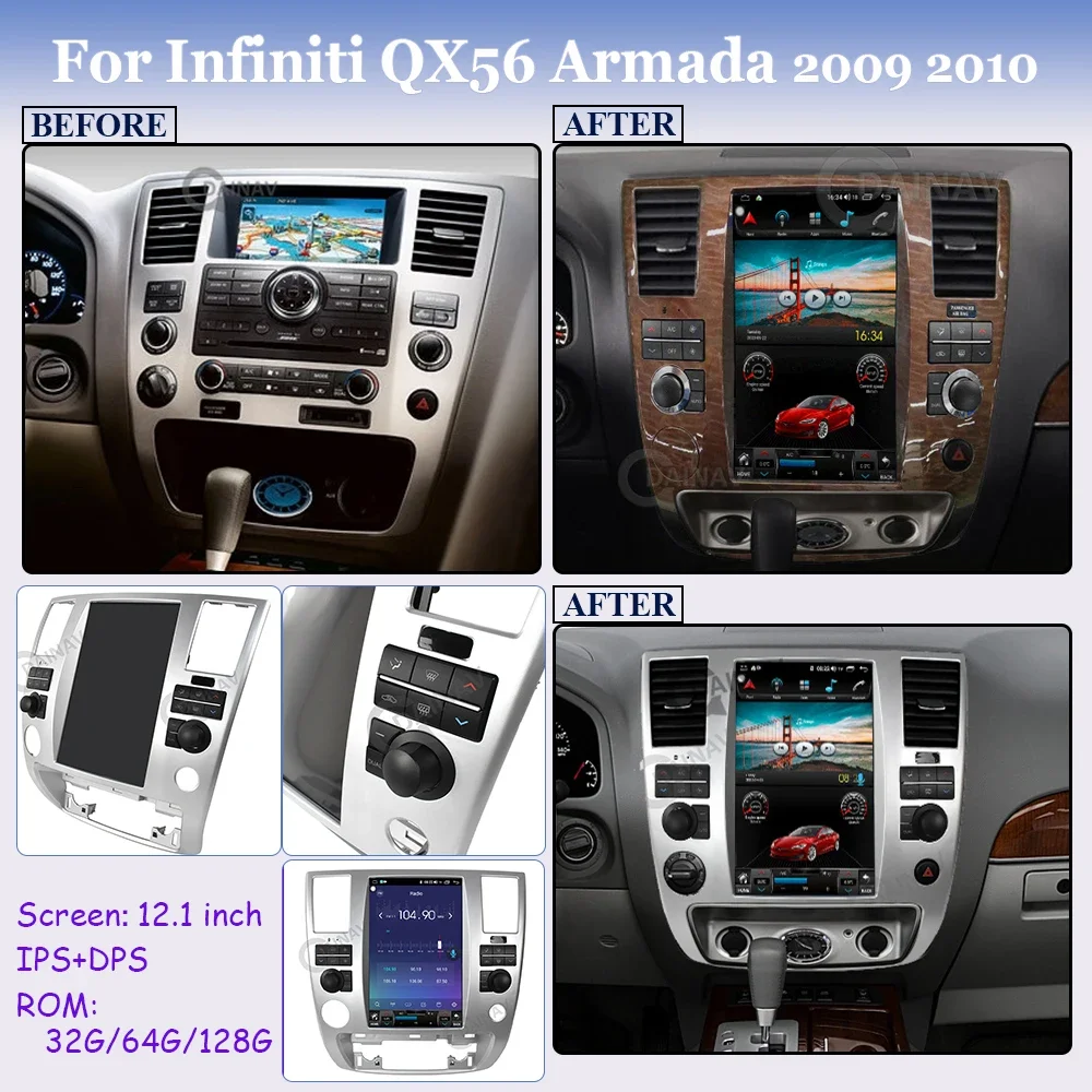 Мультимедийная магнитола для Infiniti QX56 Armada 12,1 2003 2004 2005-2006
Мультимедийная магнитола для Infiniti QX56 Armada 12,1 2003 2004 2005-2006