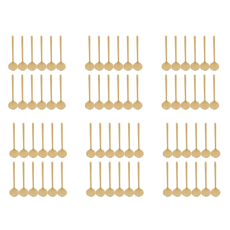 72Pcs Round Shape Coffee Spoon Stainless Steel Mini Teaspoons Sugar Dessert Spoon Ice Cream Soup Spoon Kitchen (Gold)
72Pcs Round Shape Coffee Spoon Stainless Steel Mini Teaspoons Sugar Dessert Spoon Ice Cream Soup Spoon Kitchen (Gold)