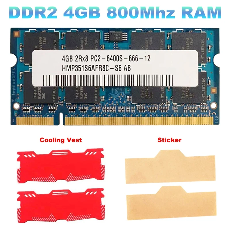 Оперативная память DDR2 4 ГБ 800 МГц для ноутбука + охлаждающий жилет PC2 6400S SODIMM 2RX8 200 Контактов для AMD оперативная память для ноутбука
Оперативная память DDR2 4 ГБ 800 МГц для ноутбука + охлаждающий жилет PC2 6400S SODIMM 2RX8 200 Контактов для AMD оперативная память для ноутбука