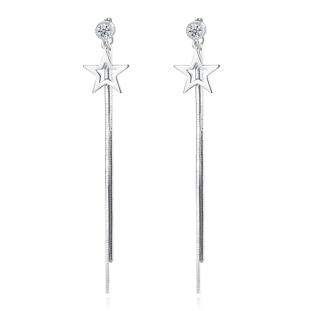 New Fashion Five-pointed Star Tassel Ear Female Simple Korean Tassel Exaggerated Mid-length Earrings Hanging Ear Jewelry
New Fashion Five-pointed Star Tassel Ear Female Simple Korean Tassel Exaggerated Mid-length Earrings Hanging Ear Jewelry