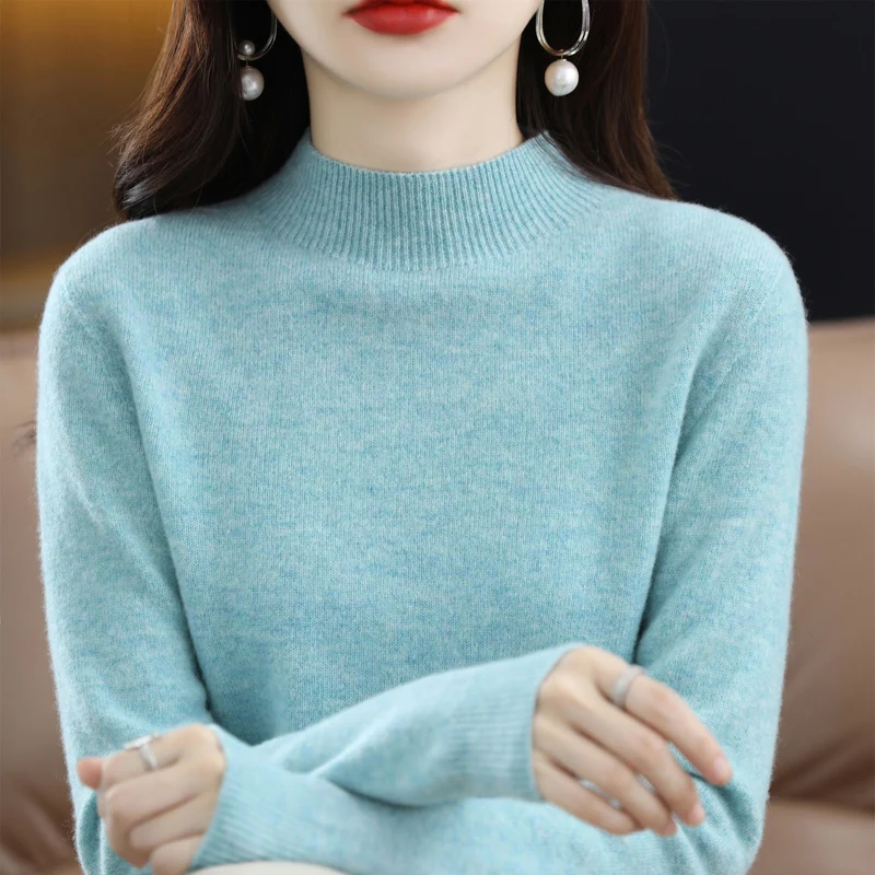 Cashmere Sweater Women Knit Sweater 100% Pure Merino Wool 2023 Winter Fashion Mock Neck Top Autumn Warm Pullover Jumper Clothes
Cashmere Sweater Women Knit Sweater 100% Pure Merino Wool 2023 Winter Fashion Mock Neck Top Autumn Warm Pullover Jumper Clothes