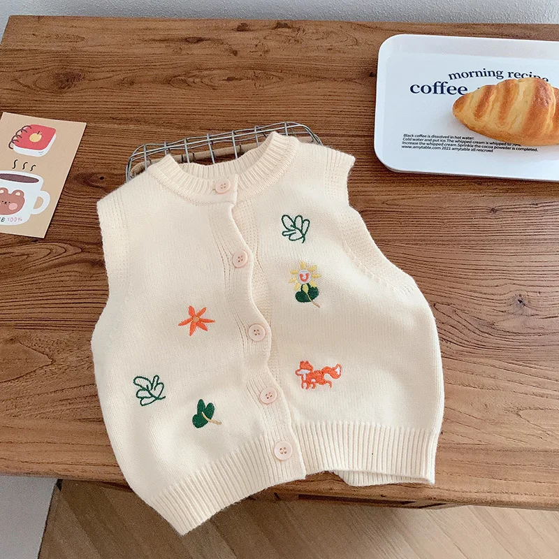 Spring Autumn New Baby Casual Knitted Cardigan Vest Girl Children Embroidery Animal Sleeveless Tops Boy Cotton Fashion Waistcoat
Spring Autumn New Baby Casual Knitted Cardigan Vest Girl Children Embroidery Animal Sleeveless Tops Boy Cotton Fashion Waistcoat