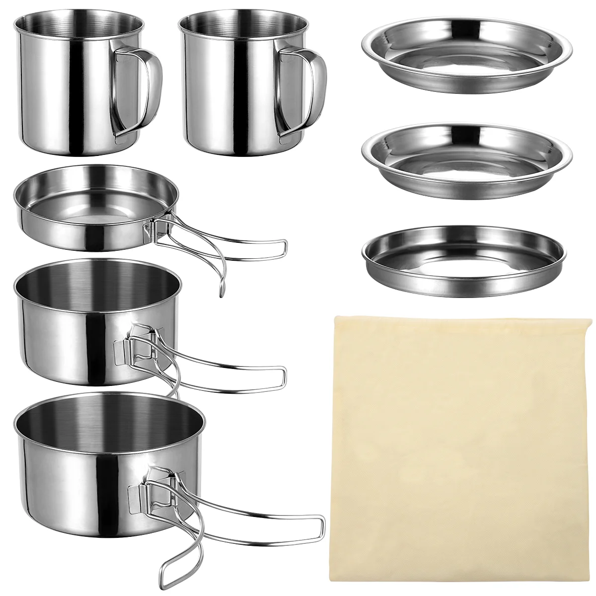 LIOOBO 8pcs Portable Cookware Stainless Steel Pan Cooking Tool Set for Trekking Hiking Backpack Picnic Outdoor EDC
LIOOBO 8pcs Portable Cookware Stainless Steel Pan Cooking Tool Set for Trekking Hiking Backpack Picnic Outdoor EDC