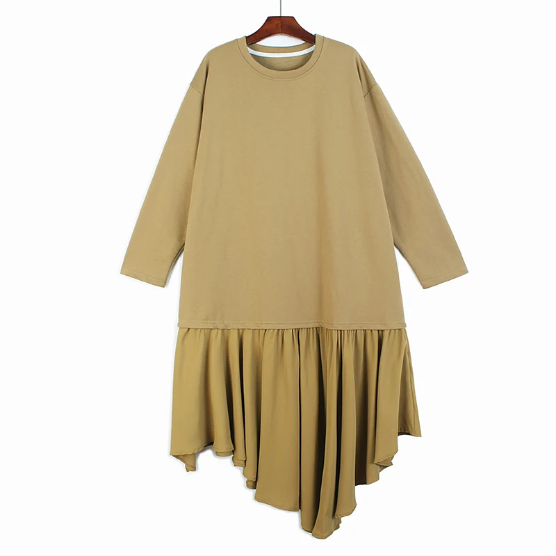 EVLOOKS Autumn New Plus Size Fashion Mid-length Pleated Summer Design Sense Niche Loose Elegant Casual Dresses Woman 2022
EVLOOKS Autumn New Plus Size Fashion Mid-length Pleated Summer Design Sense Niche Loose Elegant Casual Dresses Woman 2022