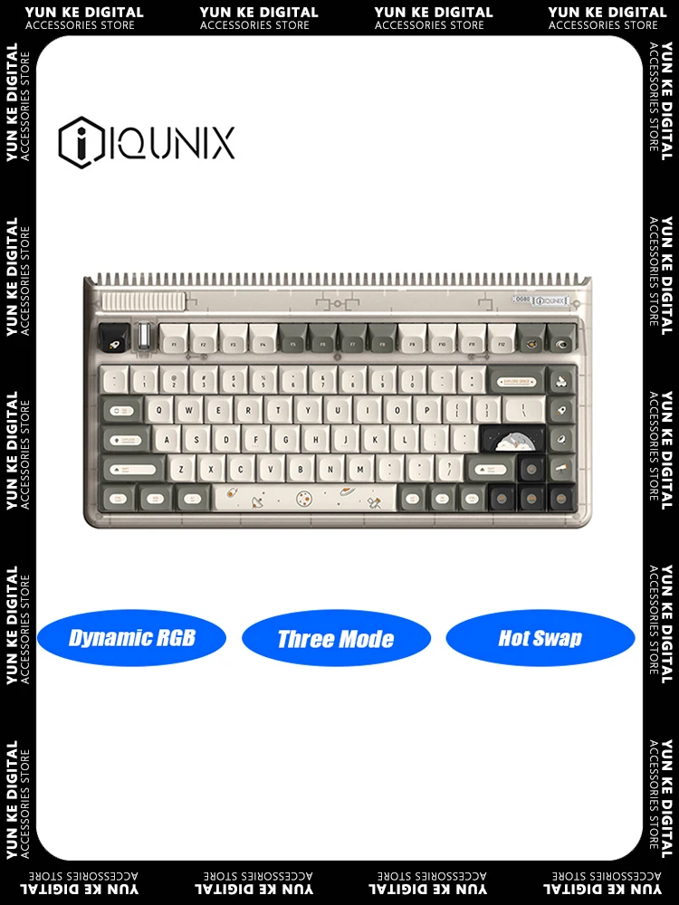 

IQUNIX OG80 Mechanical Wireless Keyboard Three Mode Hot Swap RGB Gaming Keyboard 83 Keys PBT Keycaps Gamer Mac Office Ergonomics