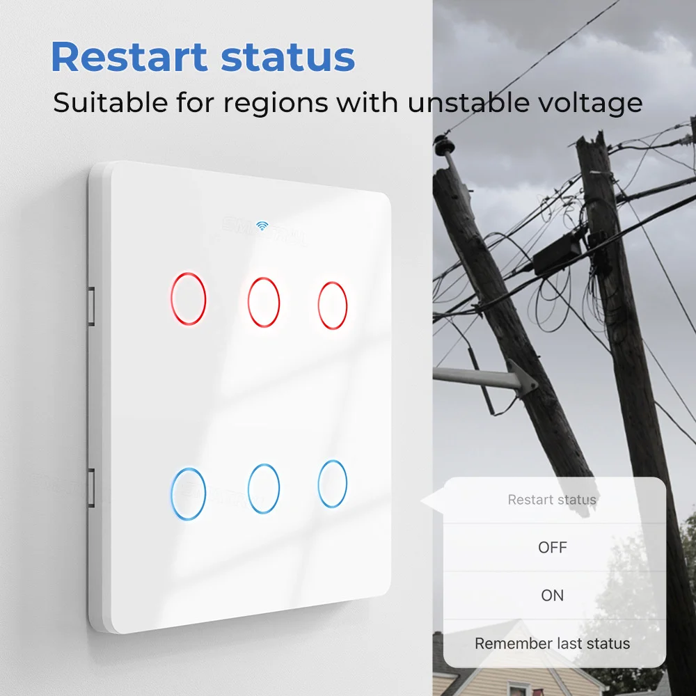 

Brazil Light Switch Ac110 240v Portable Voice Remote Control Tempered Glass Timing Smart Home Wall Switch 10a Flame Retardant