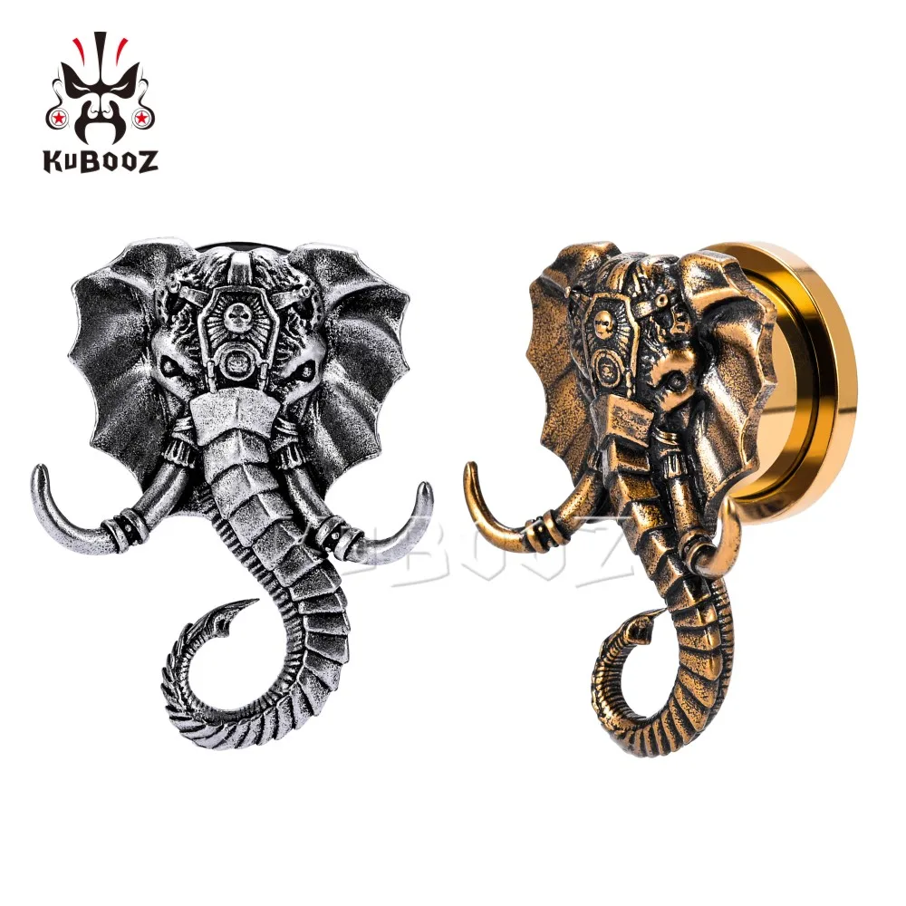 KUBOOZ Vintage Stainless Steel Elephant Ear Tunnels Screw Expander Plugs Body Piercing Jewelry Earrings Gauges Stretchers 2PCS
KUBOOZ Vintage Stainless Steel Elephant Ear Tunnels Screw Expander Plugs Body Piercing Jewelry Earrings Gauges Stretchers 2PCS