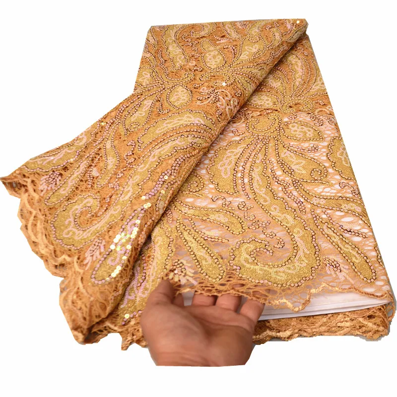African Tulle Lace Gold Lace Fabric High Quality French Mesh Lace For Party Dress
African Tulle Lace Gold Lace Fabric High Quality French Mesh Lace For Party Dress