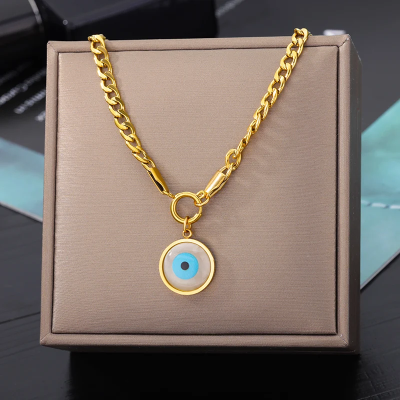 Romalar Double Layer Hollow Evil Eye Pendant Stainless Steel Gold Plated Necklace For Women Punk Hip-Hop Streetwear Jewelry
Romalar Double Layer Hollow Evil Eye Pendant Stainless Steel Gold Plated Necklace For Women Punk Hip-Hop Streetwear Jewelry