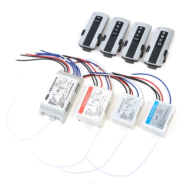 Беспроводной пульт дистанционного управления 220 В, 1-4-канальный приемник вкл/выкл, передатчик для управления лампой 
Беспроводной пульт дистанционного управления 220 В, 1-4-канальный приемник вкл/выкл, передатчик для управления лампой