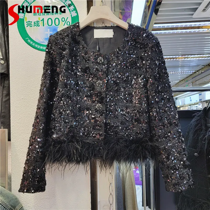 2023 Spring New Chic Classic Style Elegant Sequins Tweed Burr Short Outerwear&coat Women's Fashion Trendy Streetwear Jacket
2023 Spring New Chic Classic Style Elegant Sequins Tweed Burr Short Outerwear&coat Women's Fashion Trendy Streetwear Jacket