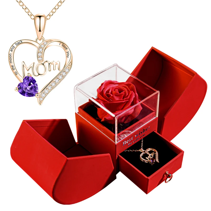 Gold Heart Necklace with Flower Apple Jewelry Box Soap Rose Heart Pendant Necklace Birthday Mother's Day Jewelry Gift for Mom
Gold Heart Necklace with Flower Apple Jewelry Box Soap Rose Heart Pendant Necklace Birthday Mother's Day Jewelry Gift for Mom