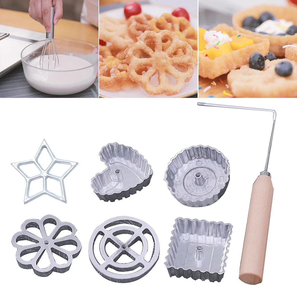 Aluminum Swedish Rosette Iron Maker Waffle Alloy Frying Snack Mold Funnel Cookie Bake Mold Bunuelos Mold with Handle Baking Tool
Aluminum Swedish Rosette Iron Maker Waffle Alloy Frying Snack Mold Funnel Cookie Bake Mold Bunuelos Mold with Handle Baking Tool
