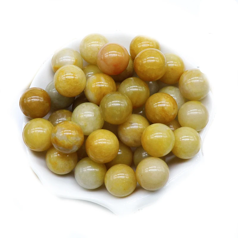 

16 шт., жёлтые нефритовые шарики для снятия стресса