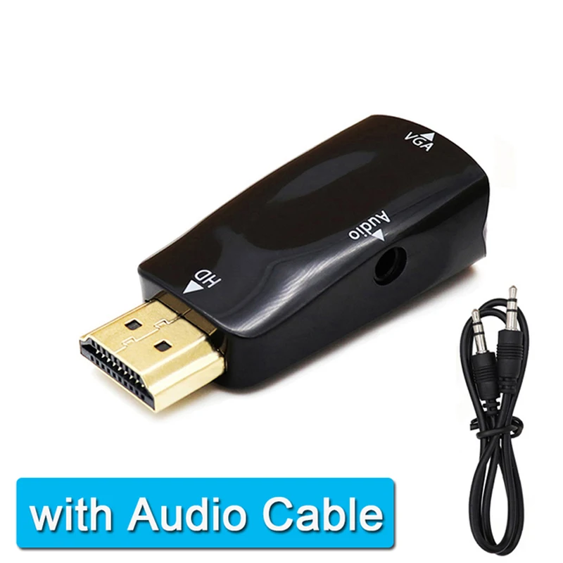 Адаптер HDMI-совместимый с VGA-кабелем переходник папа-Мама аудиоразъем 3 5 мм HD 1080P