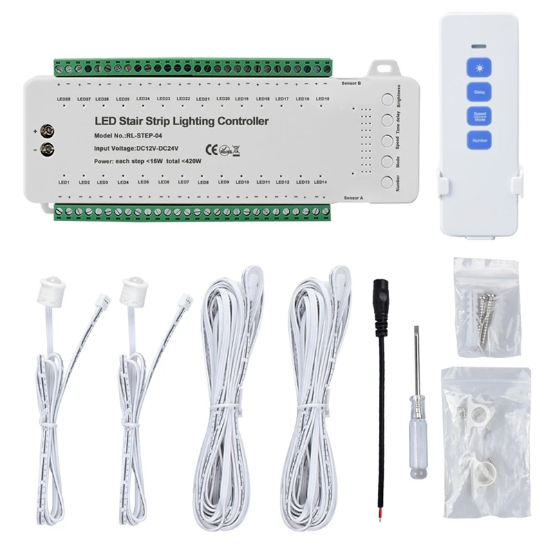 28CH Intelligent Sensor Stair Light Controller DC12V-DC24V Stair Step Light Controller LED Strip Dimmer
28CH Intelligent Sensor Stair Light Controller DC12V-DC24V Stair Step Light Controller LED Strip Dimmer