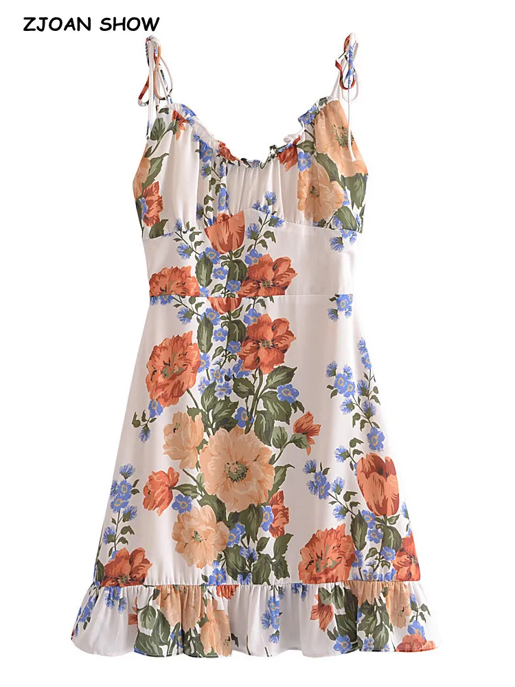2022 Retro French Wood ears V neck Cream Flower Leaves Print Slim Waist Mini Dress Women Lacing Up Sling Dresses Holiday Robe
2022 Retro French Wood ears V neck Cream Flower Leaves Print Slim Waist Mini Dress Women Lacing Up Sling Dresses Holiday Robe