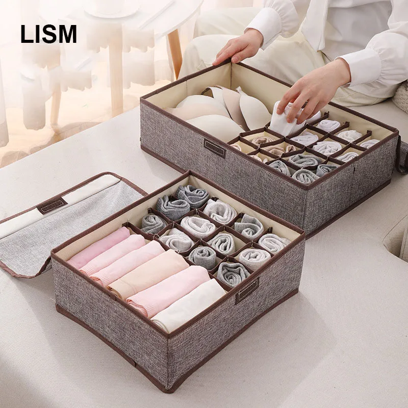New Oxford Cloth 17 Grid Foldable Underwear Socks Storage Box Drawer Divider Boxes Closet Organizers Bra Panties Save Space
New Oxford Cloth 17 Grid Foldable Underwear Socks Storage Box Drawer Divider Boxes Closet Organizers Bra Panties Save Space
