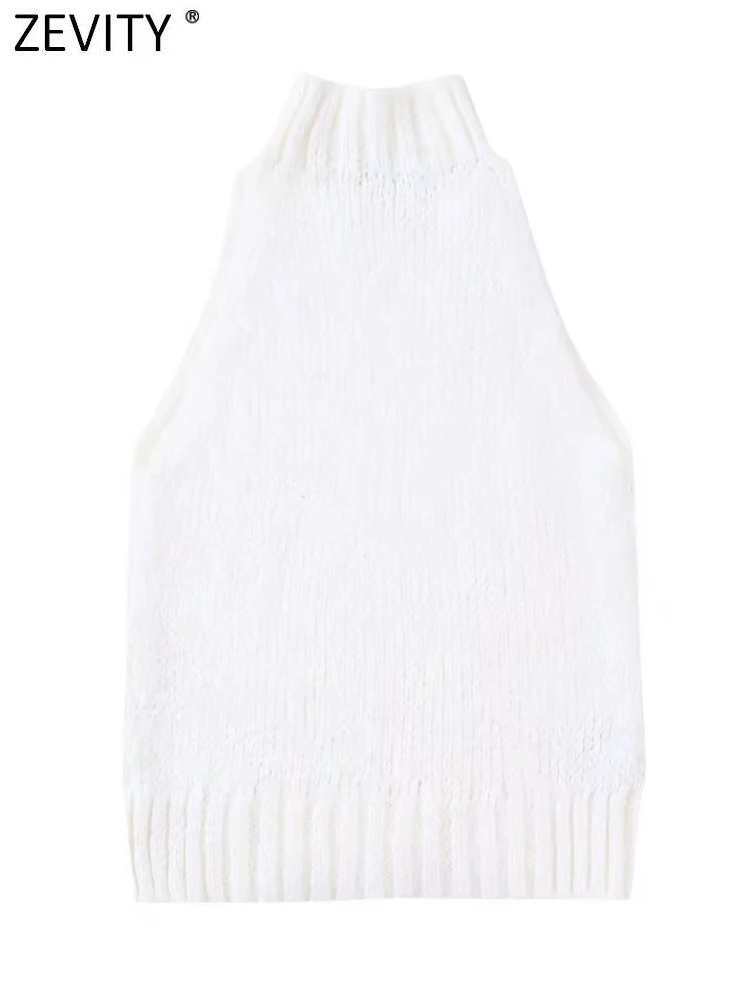 Zevity New Women Fashion Sleeveless Half High Collar White Knitting Vest Sweater Female Casual Slim WaistCoat Jacket Tops CT2738
Zevity New Women Fashion Sleeveless Half High Collar White Knitting Vest Sweater Female Casual Slim WaistCoat Jacket Tops CT2738
