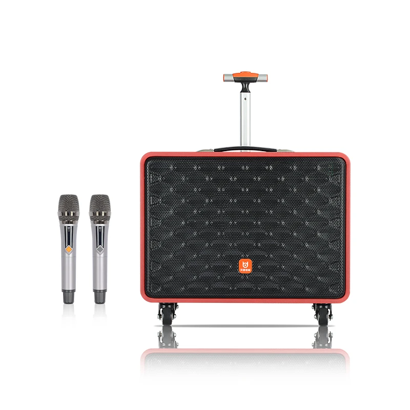 High Quality Leather Suitcase Shape 12 Inch Custom Mobile Wireless Boombox Trolley Speakers Portable with Handle and Wheels
High Quality Leather Suitcase Shape 12 Inch Custom Mobile Wireless Boombox Trolley Speakers Portable with Handle and Wheels