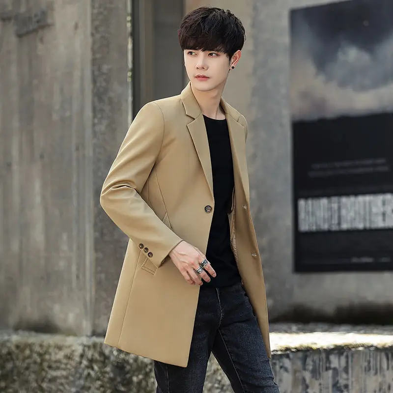2022 Spring Autumn Men's Fashion Long Windbreaker Coats Male Handsome Trench Outerwear Men Teenagers Slim Casual Jackets C129
2022 Spring Autumn Men's Fashion Long Windbreaker Coats Male Handsome Trench Outerwear Men Teenagers Slim Casual Jackets C129