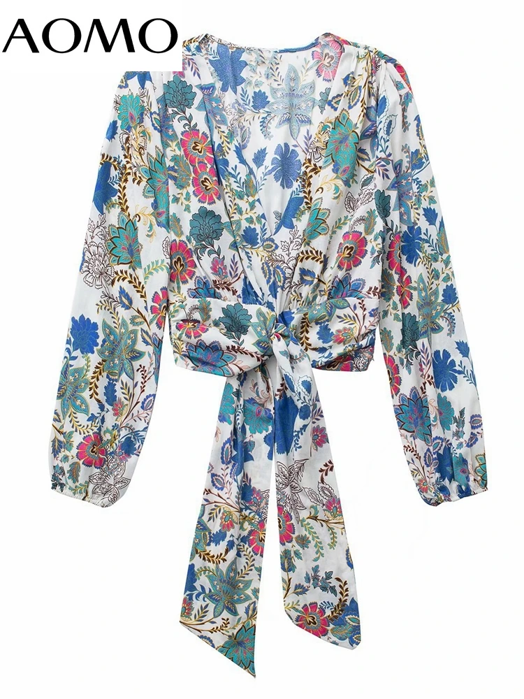 AOMO Women Retro Flowers Print Crop Shirt Blouse with Bow Long Sleeve Chic Female Tops JE106A
AOMO Women Retro Flowers Print Crop Shirt Blouse with Bow Long Sleeve Chic Female Tops JE106A