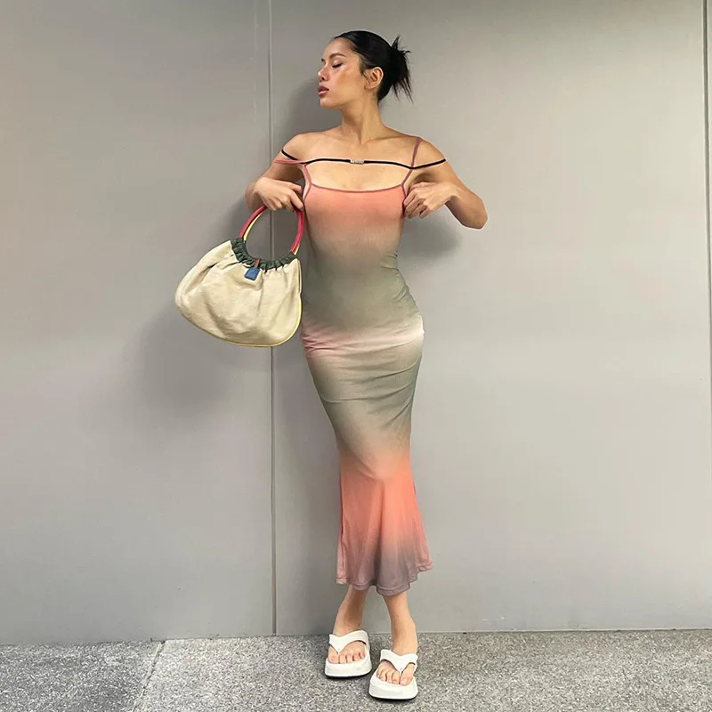 Women's Spring New Off Shoulder Sleeveless Slim Fit High Waist Colorful Long Dress Women Clothes
Women's Spring New Off Shoulder Sleeveless Slim Fit High Waist Colorful Long Dress Women Clothes