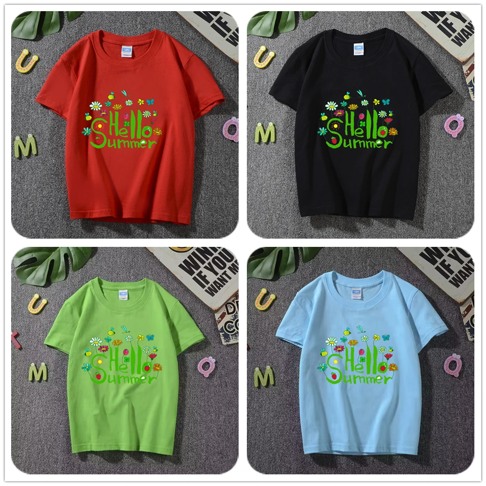 Children's Short-Sleeved T-shirt Cotton Tees Thin Trendy Boys and Girls Clothes Cartoon Hello Summer Printed Fashion Baby Tops
Children's Short-Sleeved T-shirt Cotton Tees Thin Trendy Boys and Girls Clothes Cartoon Hello Summer Printed Fashion Baby Tops