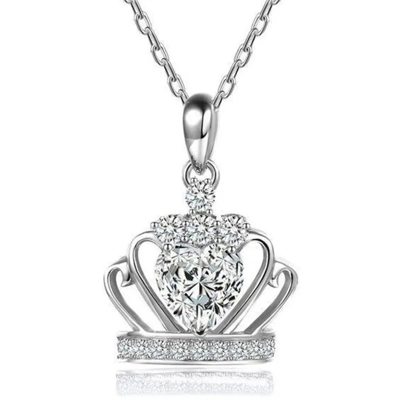 New Romantic Silver Plated Heart Crown Pendant Necklaces for Women Shine CZ Stone Inlay Fashion Jewelry Delicate Party Gift
New Romantic Silver Plated Heart Crown Pendant Necklaces for Women Shine CZ Stone Inlay Fashion Jewelry Delicate Party Gift