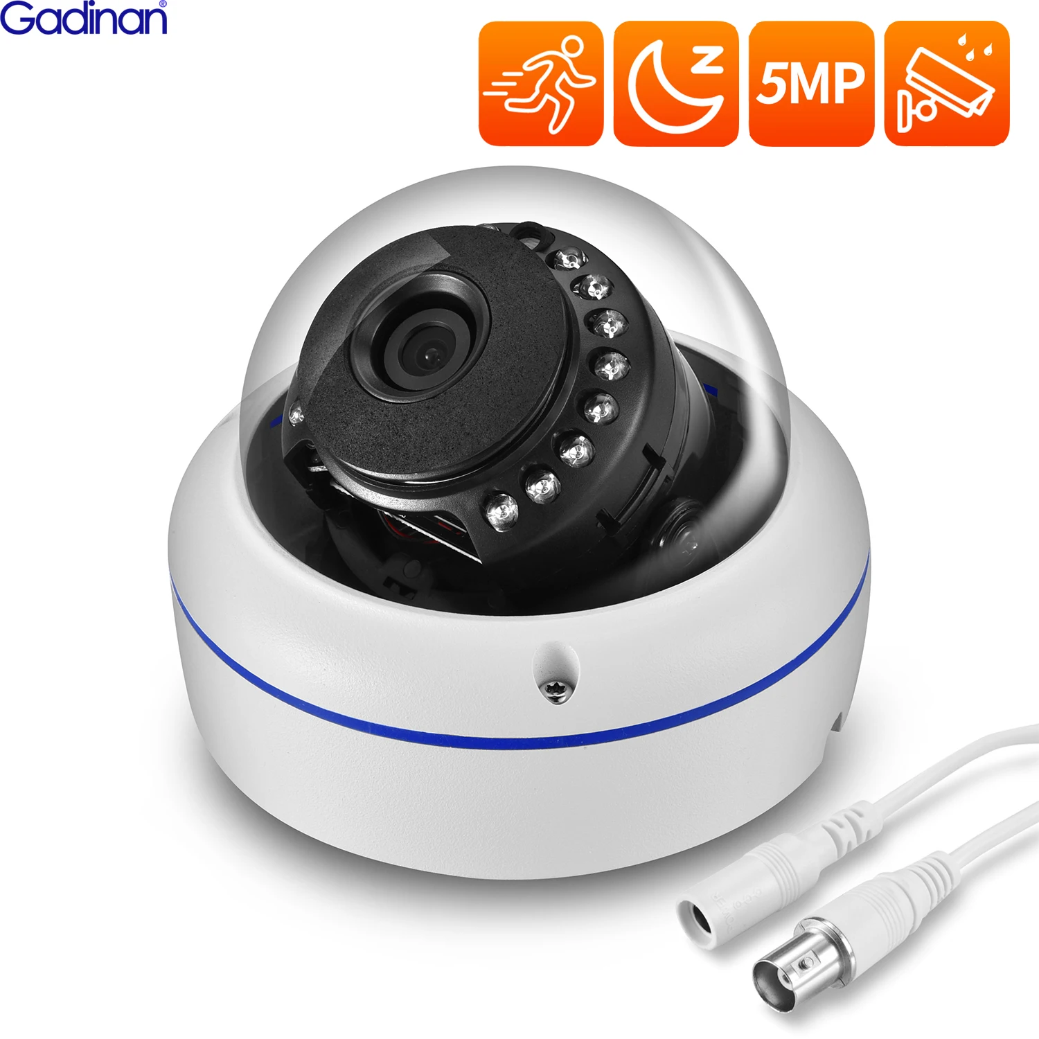 

Gadinan 5MP AHD Camera 1080P 720P 2.8mm lens Vandal-proof Outdoor Indoor Night Vision Surveillance BNC Dome AHD CCTV Camera