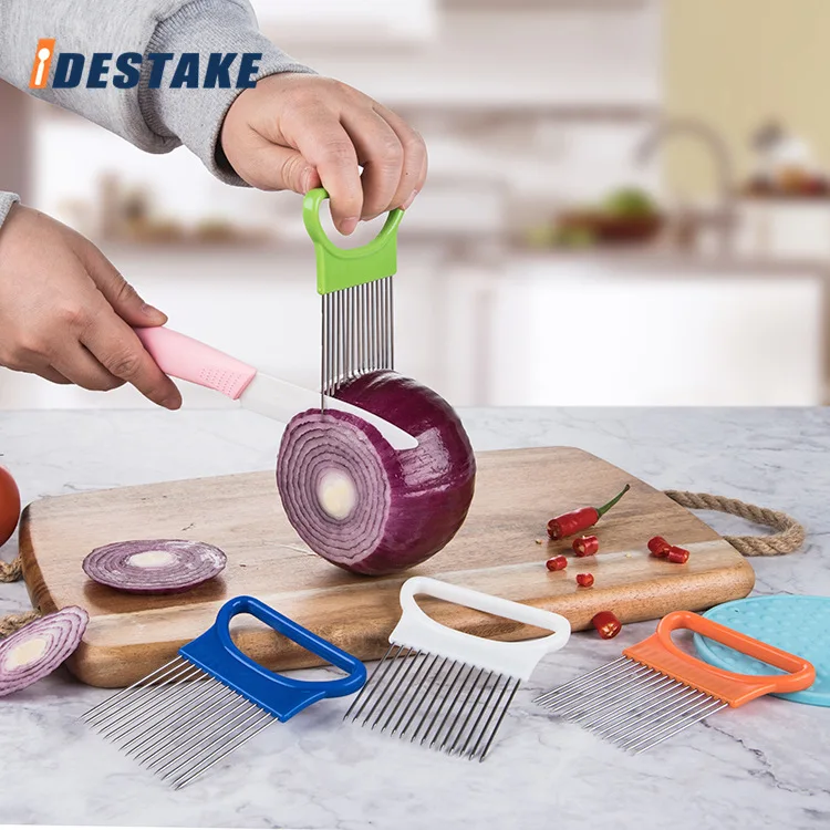 1pc Onion Slicer Fork Stainless Steel Loose Meat Needle Easy Cut Vegetables Fruit Cutter Safe Aid Tool Kitchen Creative Gadgets
1pc Onion Slicer Fork Stainless Steel Loose Meat Needle Easy Cut Vegetables Fruit Cutter Safe Aid Tool Kitchen Creative Gadgets