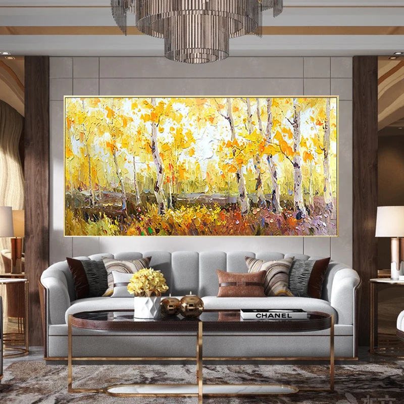 Large Oil Painting Handmade On Canvas Wall Tree Birch Picture Painting Forest Landscape Nature Handpainted Modern For Wall Decor
Large Oil Painting Handmade On Canvas Wall Tree Birch Picture Painting Forest Landscape Nature Handpainted Modern For Wall Decor