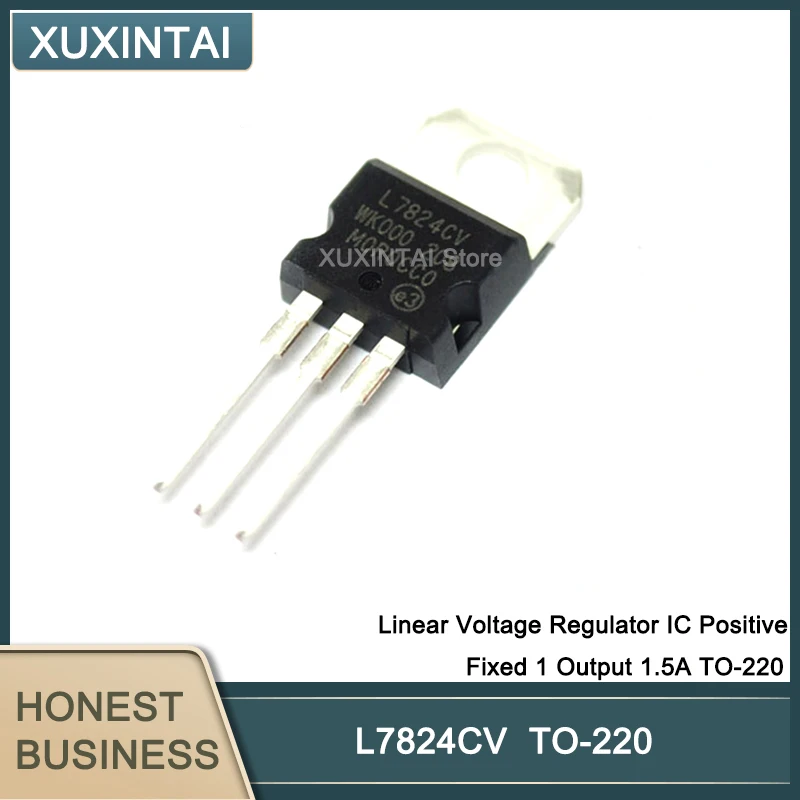 50Pcs/Lot New Original L7824CV L7824 Linear Voltage Regulator IC Positive Fixed 1 Output 1.5A TO-220
50Pcs/Lot New Original L7824CV L7824 Linear Voltage Regulator IC Positive Fixed 1 Output 1.5A TO-220