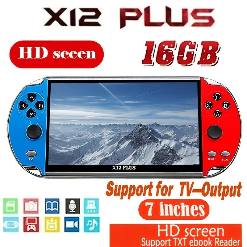 X12 Plus 7inch Video Game Console Handheld Game Players Double Rocker 16GB Memory MP5 Game Controller retro consolas video
X12 Plus 7inch Video Game Console Handheld Game Players Double Rocker 16GB Memory MP5 Game Controller retro consolas video