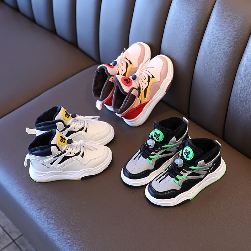 Footwear For Children 2021 Winter New Korean Version Of Cotton Plus Cashmere Thick Boys And Girls Splicing Basketball Shoes
Footwear For Children 2021 Winter New Korean Version Of Cotton Plus Cashmere Thick Boys And Girls Splicing Basketball Shoes