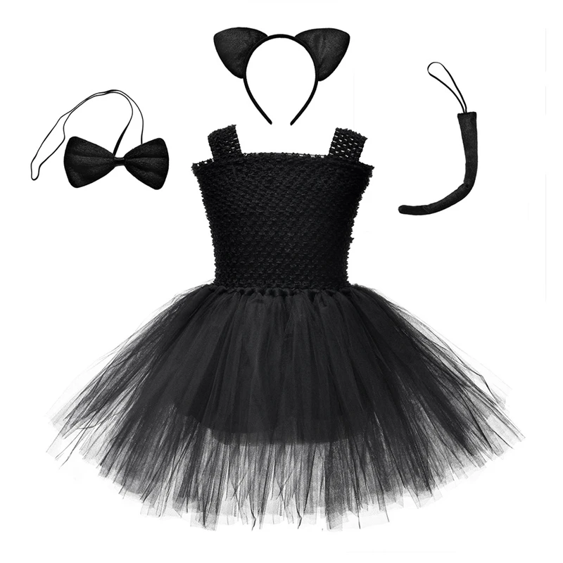 Girls Black Cat Tutu Dress Cute Kids Halloween Costume Set Birthday Party Clothing Cosplay With Head Tie Tail Carnival Clothes
Girls Black Cat Tutu Dress Cute Kids Halloween Costume Set Birthday Party Clothing Cosplay With Head Tie Tail Carnival Clothes