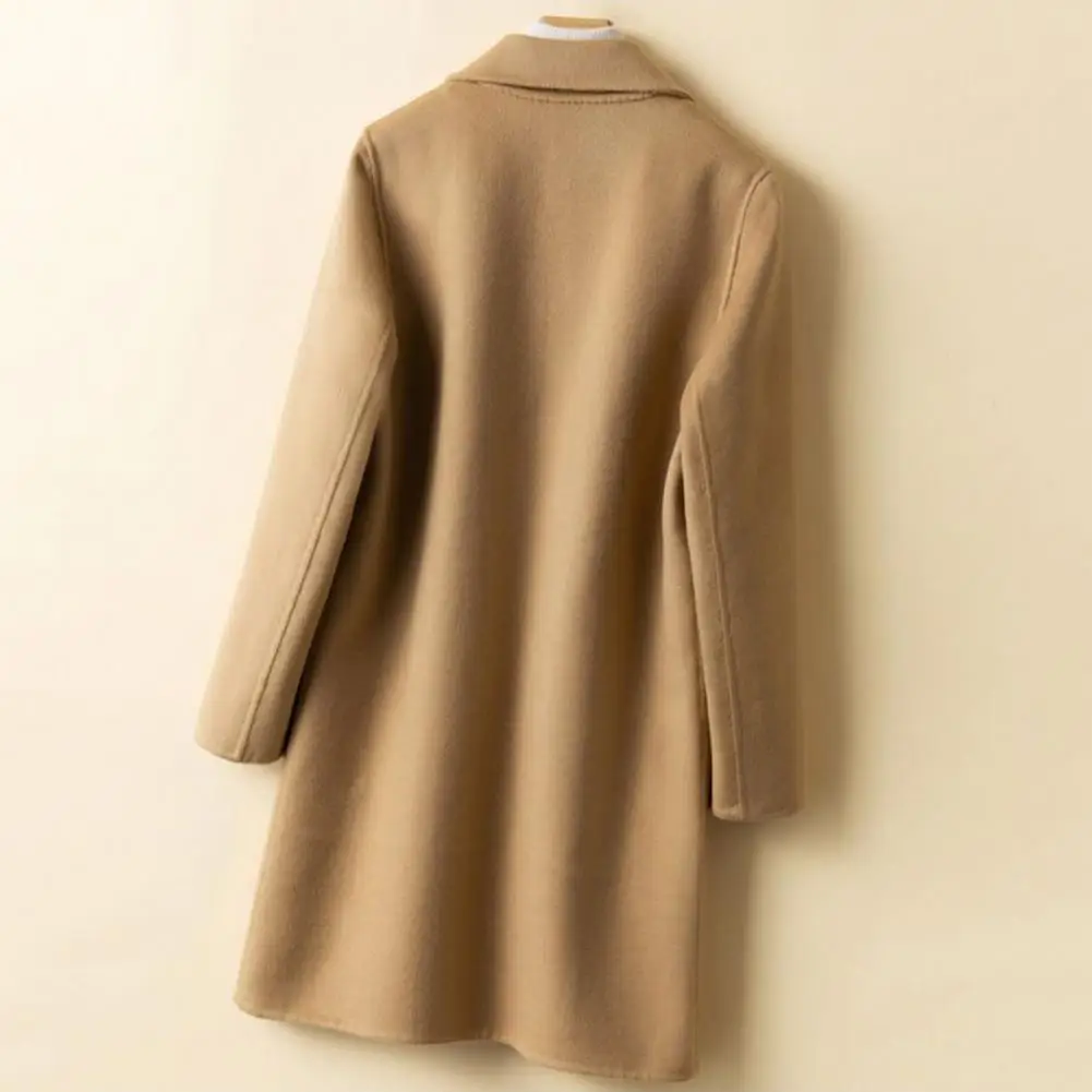 Lapel Collar Coat Stylish Women's Mid Length Coat Warm Solid Color Single-breasted with Pockets for Fall Winter Women Winter
Lapel Collar Coat Stylish Women's Mid Length Coat Warm Solid Color Single-breasted with Pockets for Fall Winter Women Winter
