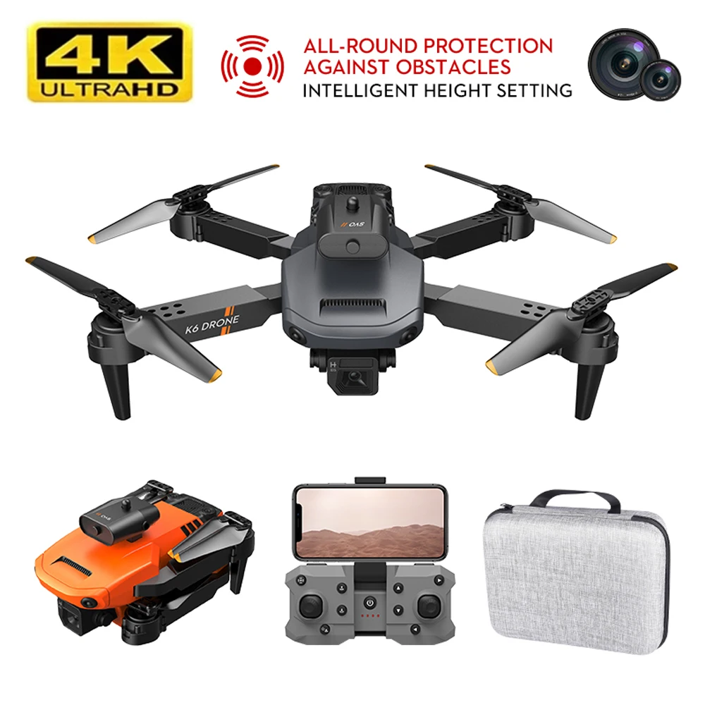

XKY K6 RC Drone with 4 sides Avoid Obstacle WiFi FPV 4K Dual HD Cameras Altitude Hold Return RC Quadcopter Helicopter Gift Toy