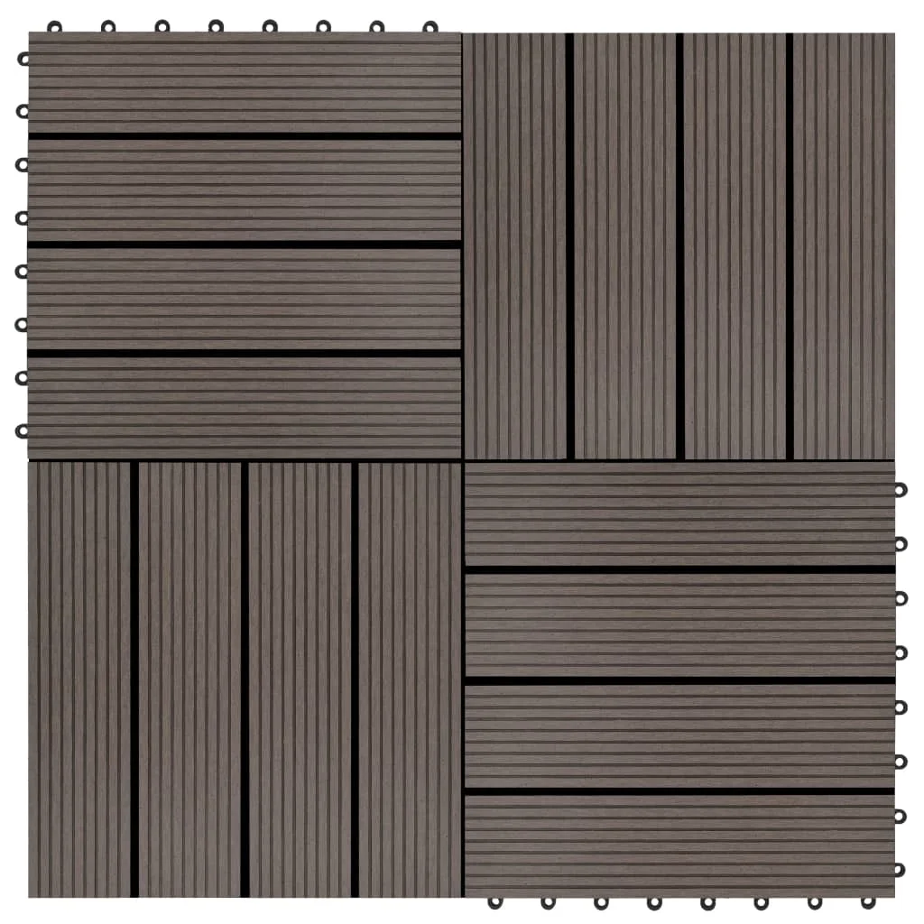11 pcs Flooring Planks, Deep Embossed WPC Decking Boards & Tiles, Home Decoration Dark Brown 30x30cm
11 pcs Flooring Planks, Deep Embossed WPC Decking Boards & Tiles, Home Decoration Dark Brown 30x30cm