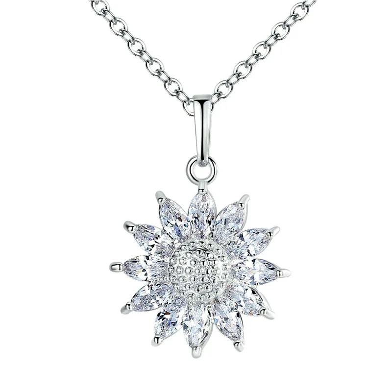 Women's Sunflower Pendant Necklace Copper Clavicle Chain Tricolor Rhinestone Zircon Engagement Wedding Jewelry Girlfriend Gift
Women's Sunflower Pendant Necklace Copper Clavicle Chain Tricolor Rhinestone Zircon Engagement Wedding Jewelry Girlfriend Gift