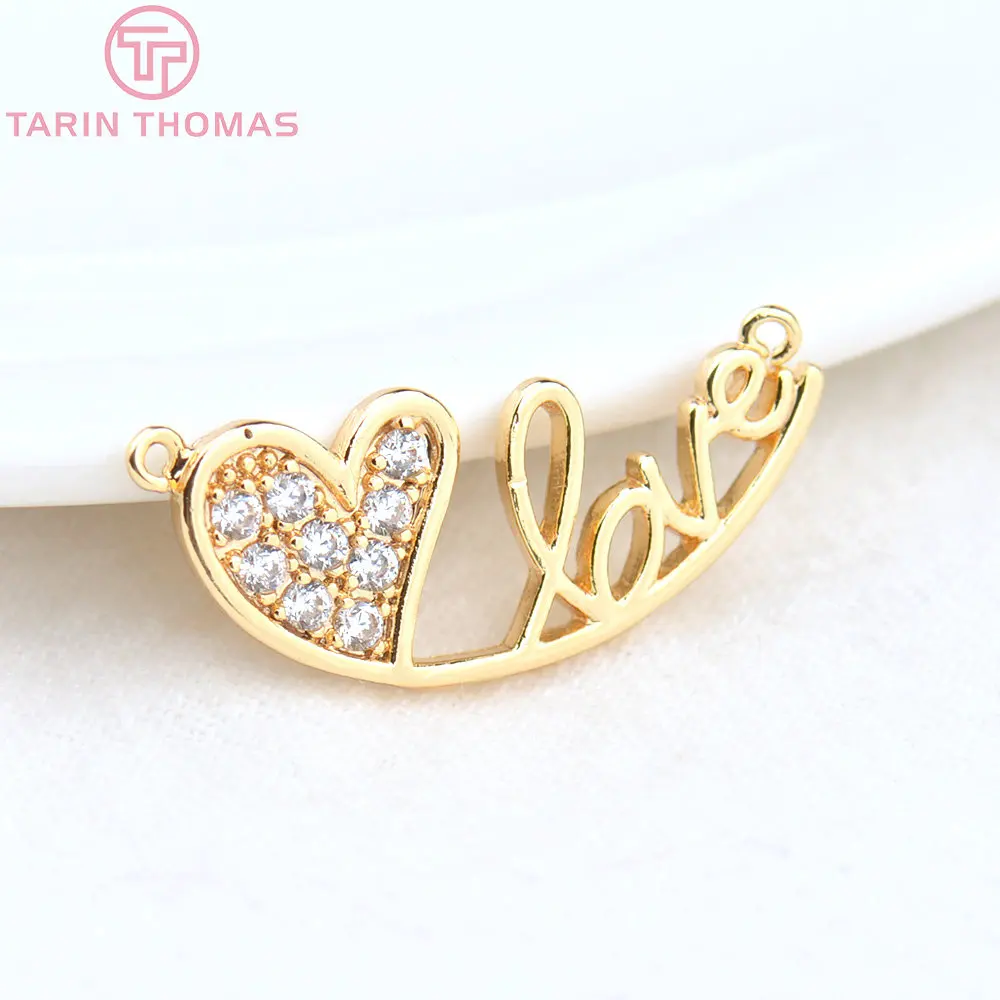 (4483) 4PCS 23x10.5MM 24K Gold Color Brass with Zircon LOVE Heart Charms Pendants High Quality DIY Jewelry Making Findings
(4483) 4PCS 23x10.5MM 24K Gold Color Brass with Zircon LOVE Heart Charms Pendants High Quality DIY Jewelry Making Findings