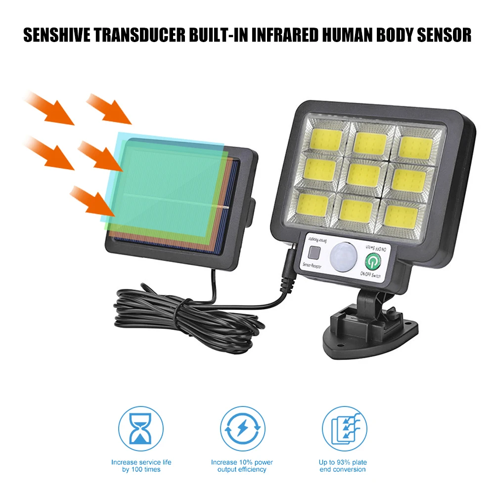 LED Split Solar Wall Light Outdoors Waterproof 3 Mode Motion Sensor Street Light Security Lighting Solar Lamp Garden Decoration
LED Split Solar Wall Light Outdoors Waterproof 3 Mode Motion Sensor Street Light Security Lighting Solar Lamp Garden Decoration