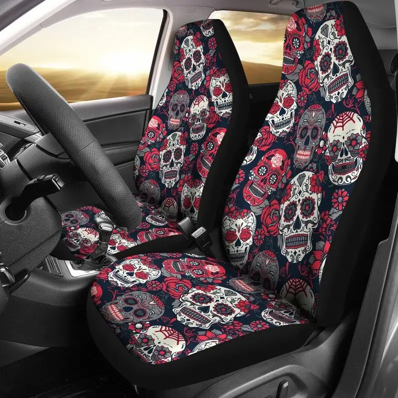 Sugar Skulls Roses Car Seat Covers Pair, 2 Front Car Seat Covers, Seat Cover for Car, Car Seat Protector, Car Accessory, Dark, S
Sugar Skulls Roses Car Seat Covers Pair, 2 Front Car Seat Covers, Seat Cover for Car, Car Seat Protector, Car Accessory, Dark, S