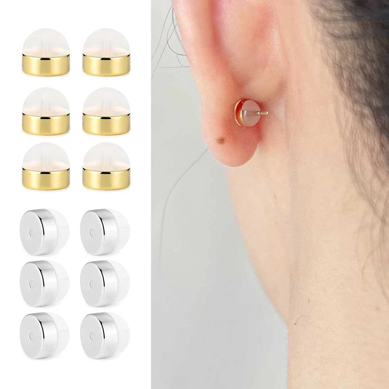 12Pcs/Set Silicone Earring Backs Soft Clear Ear Safety Back Pad Backstop Clutch Stopper Replacement for Studs Earring Hoops
12Pcs/Set Silicone Earring Backs Soft Clear Ear Safety Back Pad Backstop Clutch Stopper Replacement for Studs Earring Hoops